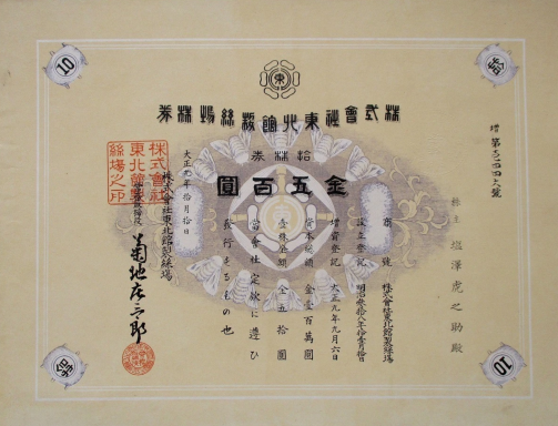 Certificate with intricate designs and text in multiple languages.