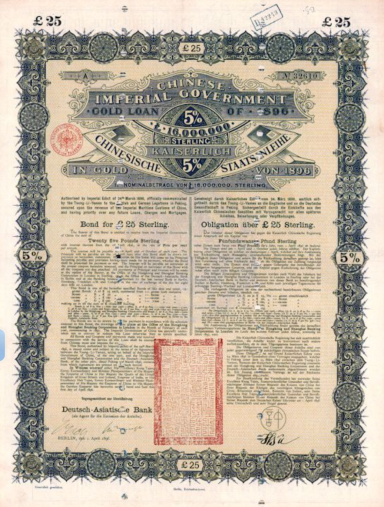 A vintage financial certificate with ornate borders and several printed details.